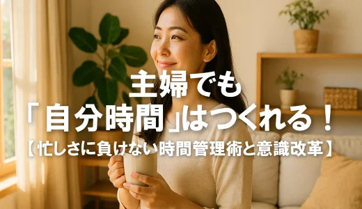 主婦でも「自分時間」はつくれる！忙しさに負けない時間管理術と意識改革